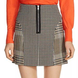 Maje Brown Plaid Joxy Mini Skirt - Size M/38